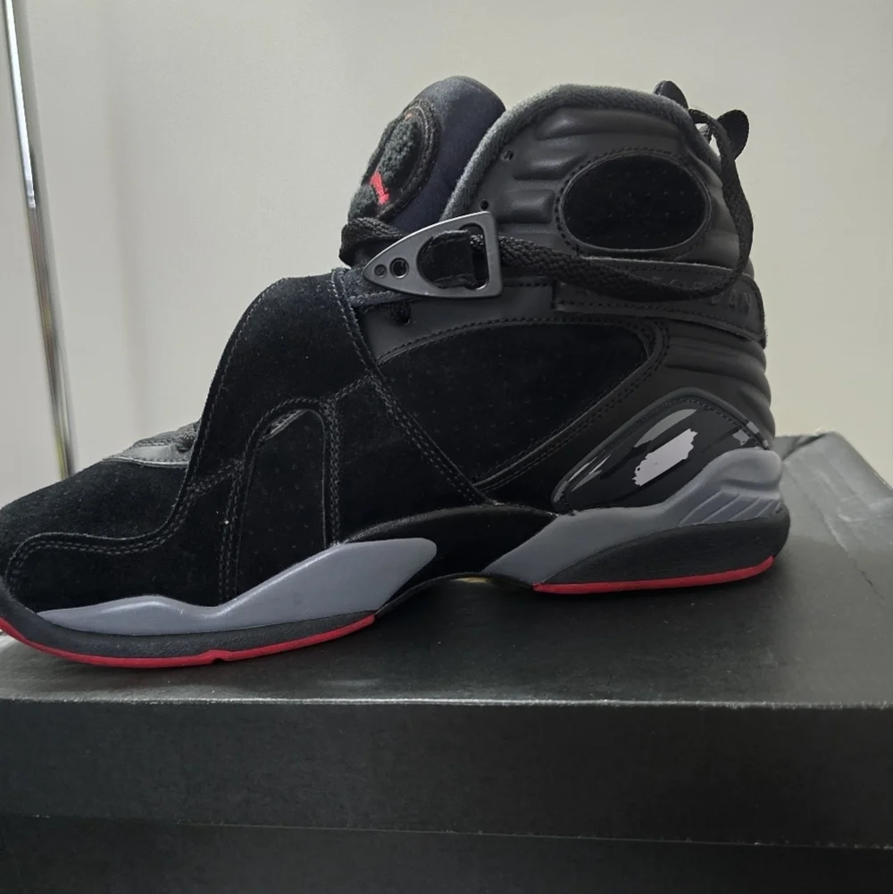 Jordan Black and Gray Sneakers with Cross-Straps...